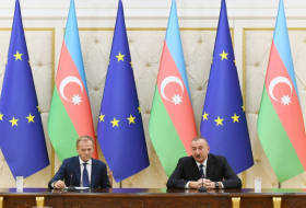  Conférence de presse conjointe du président Ilham Aliyev et de Donald Tusk 