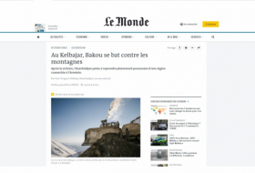 Le journal français «Le Monde» publie un article sur la région de Kelbedjer 