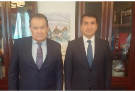  Hikmet Hadjiyev s'entretient avec le secrétaire général de l'Organisation des États turciques 