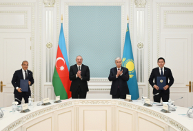  Cérémonie d’échange du Pacte d’actionnaires signé entre l’Azerbaïdjan et le Kazakhstan à Astana 