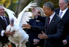 A l`occasion de Thanksgiving, Obama gracie sa dernière dinde - VIDEO