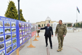 Le président Ilham Aliyev arrive dans la région de Fuzouli -  PHOTOS