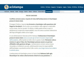  Le portail «Acistampa» publie une interview avec l’ambassadeur azerbaïdjanais 