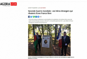  Le portail français Agoravox publie un article sur un légendaire partisan azerbaïdjanais Ahmadiyya Djebraïlov 