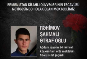  Un autre écolier azerbaïdjanais a été victime d'une agression arménienne 