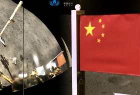 Le troisième drapeau chinois plantée sur la Lune