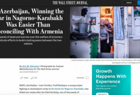 «Le Wall Street Journal» a publié un article sur la victoire de l'Azerbaïdjan dans la guerre du Karabagh 