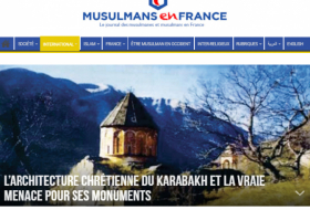  Un site français a publié un article intitulé «L'architecture chrétienne du Karabakh et la vraie menace pour ses monuments» 