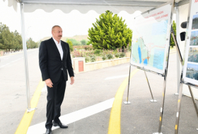  Ilham Aliyev participe à la cérémonie d’ouverture de la route Hadjigaboul-Mughan - PHOTOS