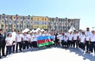  Ilham Aliyev et Mehriban Aliyeva rencontrent les athlètes azerbaïdjanais participant à la 5e édition des Jeux de la solidarité islamique 