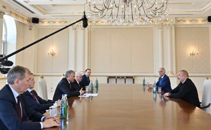  Le président azerbaïdjanais reçoit le président de la Douma d`État russe 