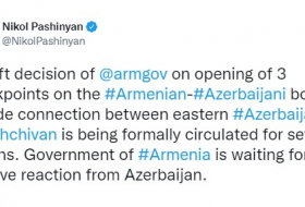   Tweet sensationnel de Pashinyan : l'Arménie est considérée comme « l'Azerbaïdjan occidental »  