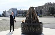  Le président Ilham Aliyev allume le bûcher festif de Novrouz à Khankendi - PHOTOS