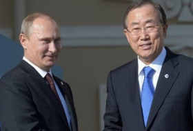 Rencontre Poutine, Ban Ki-moon et Di Mistura à Saint Petersbourg