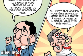 François Hollande invite Serge Sarkissian à Paris, le 8 Mars - CARICATURE
