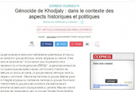 L’express publie un article d’un docteur azerbaïdjanais sur le génocide de Khodjaly